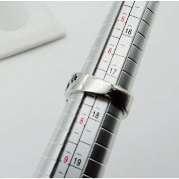 Paw Print Pet Collar Ring sz 7 Silver Tone NIB - Picture 8 of 11